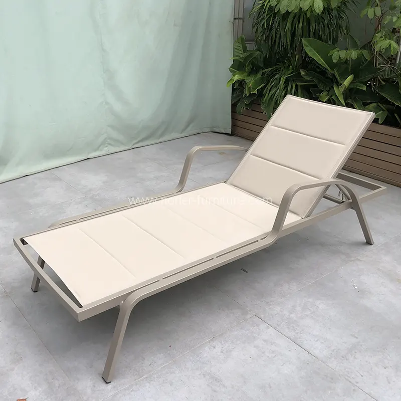 Kestävä ulkoalumiini Textilene Sun Lounger
