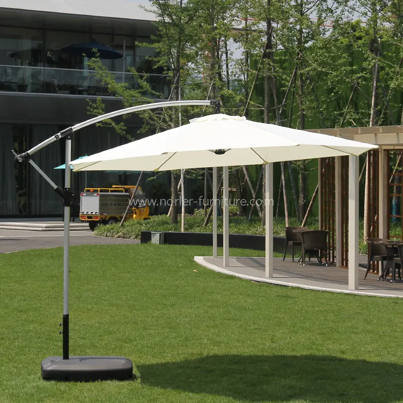 Outdoor All-Aluminum Brushed Banana Parasol