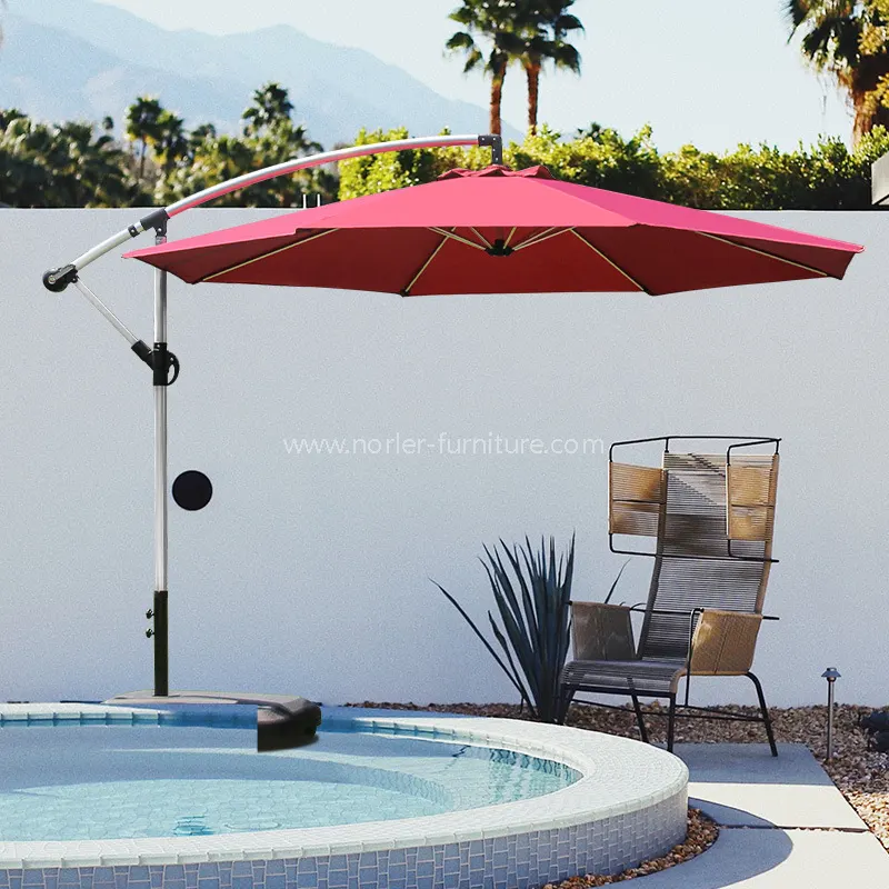 Outdoor All-Aluminum Brushed Banana Parasol