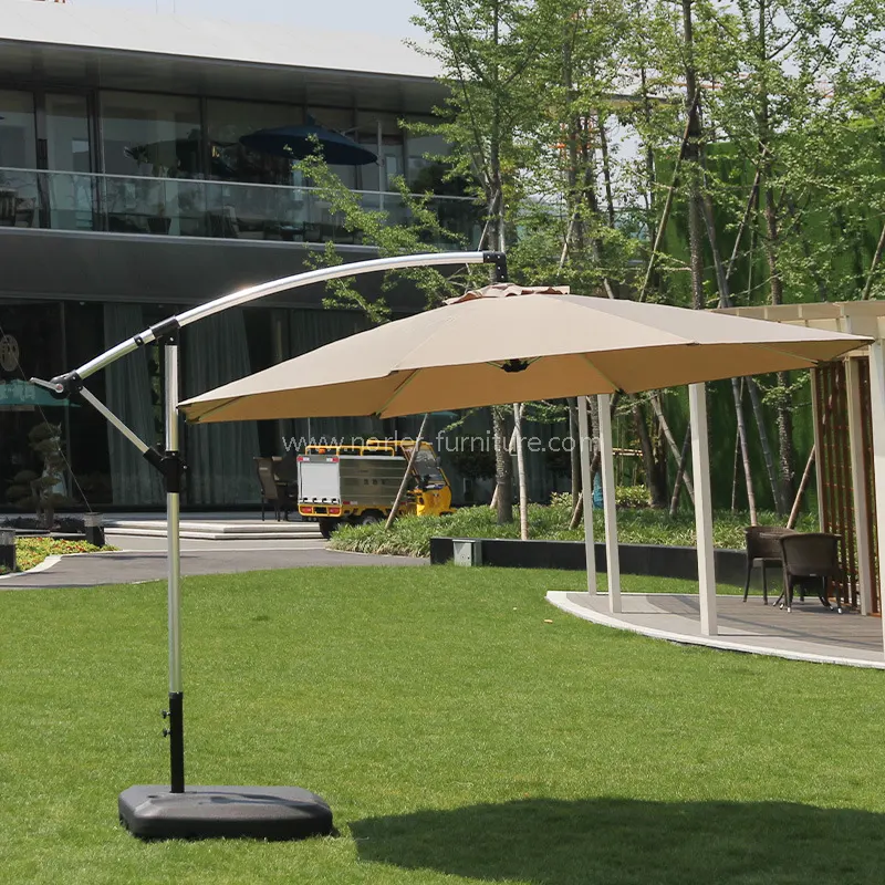 Outdoor All-Aluminum Brushed Banana Parasol