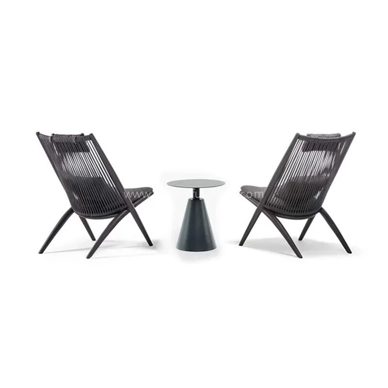 Moderni yksinkertainen ulkona kudottu parveke sarja