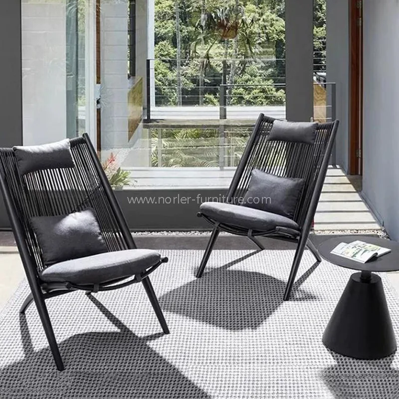 Moderni yksinkertainen ulkona kudottu parveke sarja